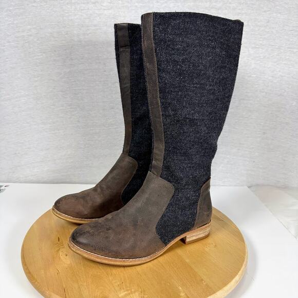 CAT by Caterpillar Sabrina Wool & Leather Tall Zip Up Riding Boots sz 6.5 W - Picture 1 of 11